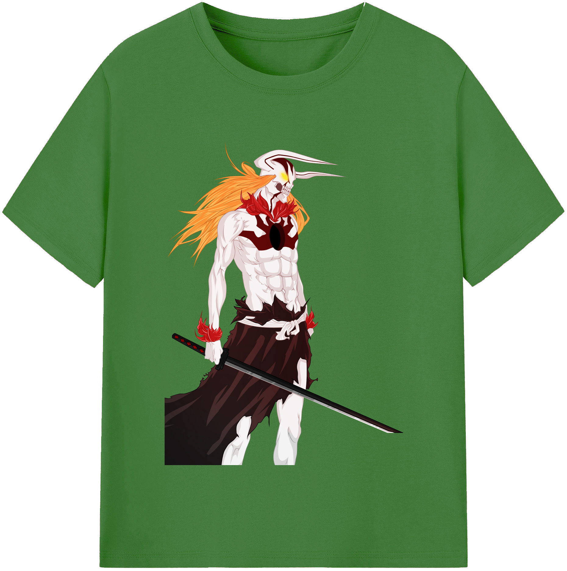 （画像用） ブリーチ 黒崎一護（くろさき いちご）BLEACH Kurosaki Ichigo レディースカジュアルプリントTシャツ（綿100％）